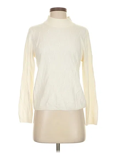Pre-owned Allison Daley Turtleneck Sweater In White