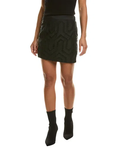 Allison Diamond Wrap Mini Skirt In Black