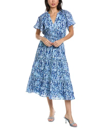 Allison Elowen Midi Dress In Blue