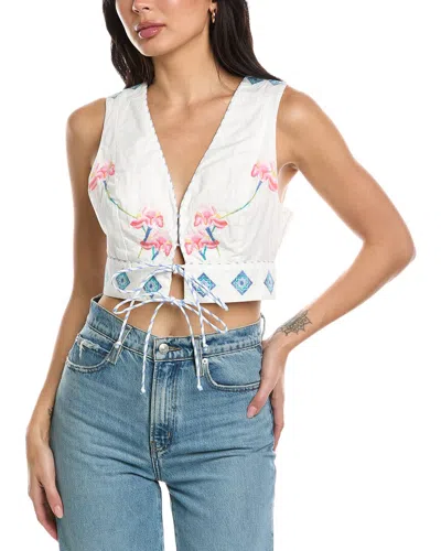 Allison Embroidered Genevieve Vest In Neutral