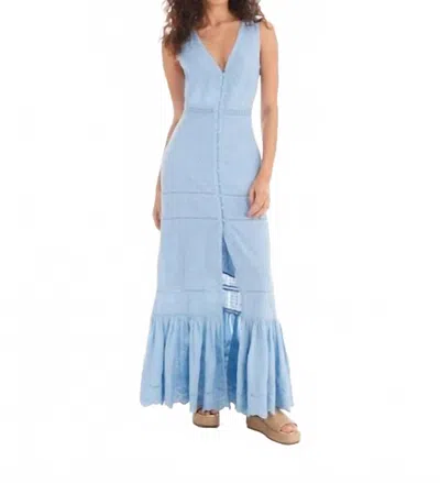 Allison Eyelet Aspen Maxi Dress In Blue