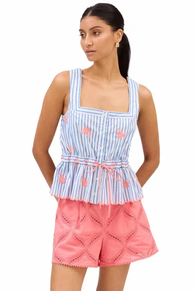Allison Eyelet Tracy Shorts In Coral In Pink
