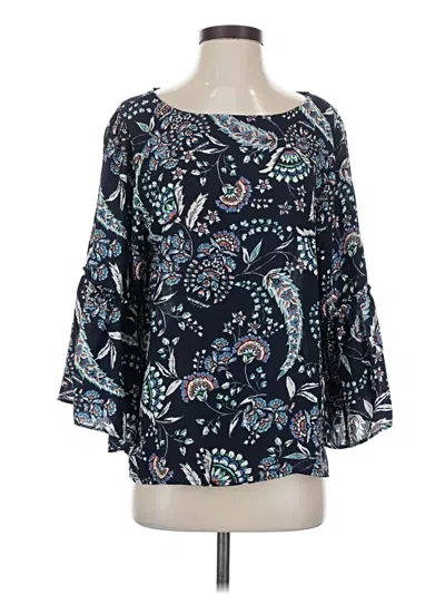 Pre-owned Allison Joy 3/4 Sleeve Blouse In Blue