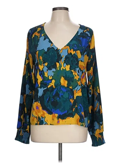 Pre-owned Allison Joy 3/4 Sleeve Blouse In Teal