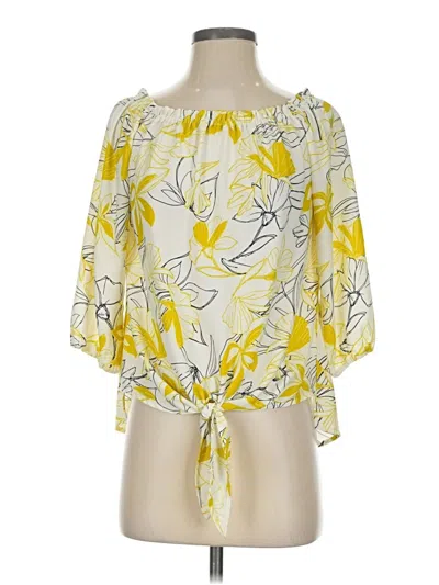 Pre-owned Allison Joy 3/4 Sleeve Blouse In Yellow
