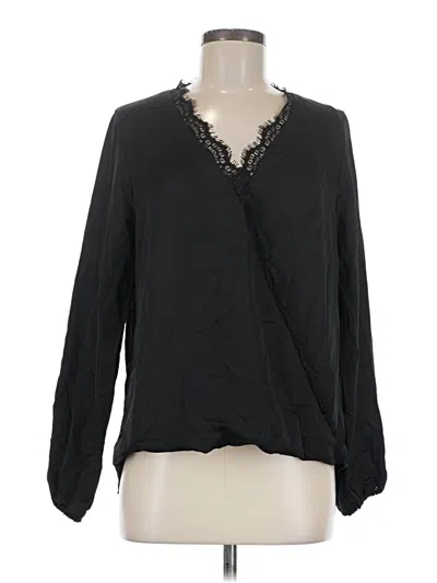 Pre-owned Allison Joy Long Sleeve Blouse In Black