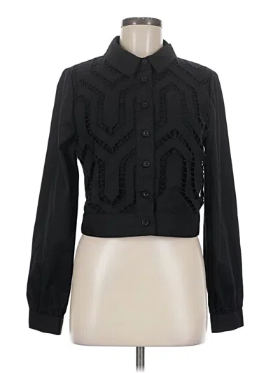 Pre-owned Allison Joy Long Sleeve Blouse In Black