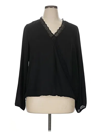 Pre-owned Allison Joy Long Sleeve Blouse In Black