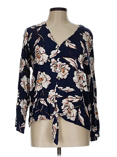 Pre-owned Allison Joy Long Sleeve Blouse In Blue