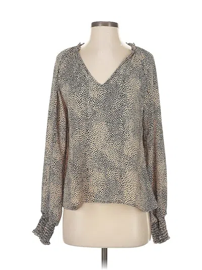 Pre-owned Allison Joy Long Sleeve Blouse In Brown