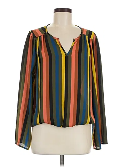 Pre-owned Allison Joy Long Sleeve Blouse In Brown