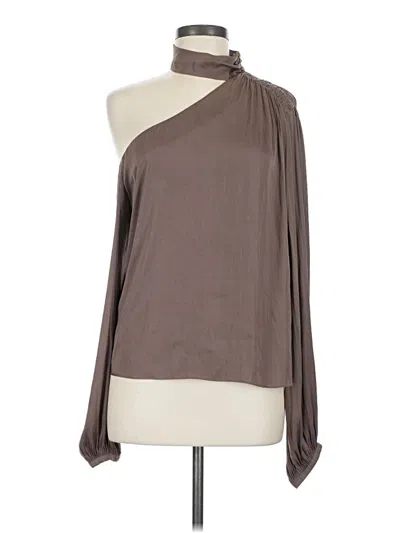 Pre-owned Allison Joy Long Sleeve Blouse In Brown