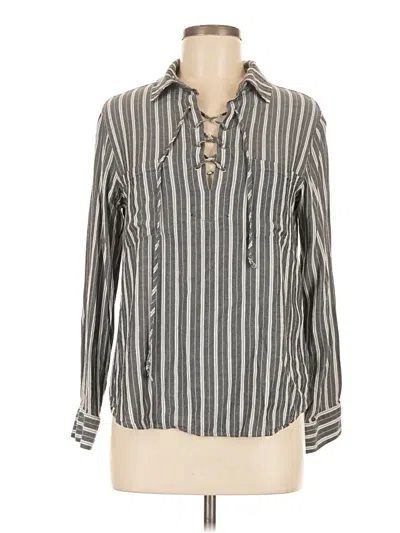 Pre-owned Allison Joy Long Sleeve Blouse In Gray