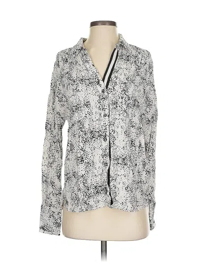 Pre-owned Allison Joy Long Sleeve Blouse In Silver