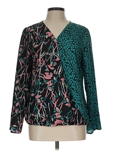 Pre-owned Allison Joy Long Sleeve Blouse In Teal