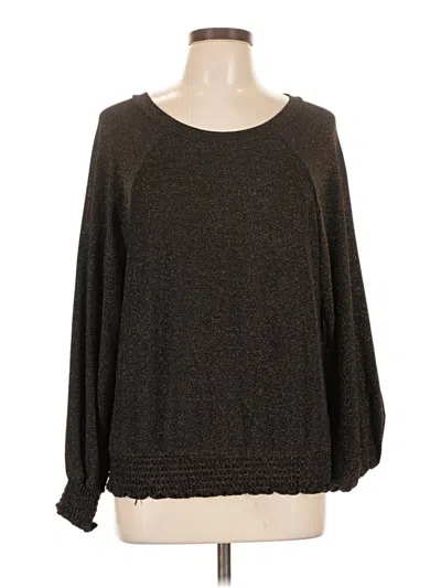 Pre-owned Allison Joy Long Sleeve Top Brown Boatneck Tops