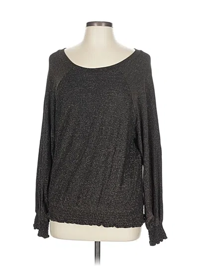 Pre-owned Allison Joy Long Sleeve Top Gray Boatneck Tops