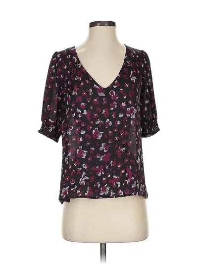 Pre-owned Allison Joy Short Sleeve Blouse In Black