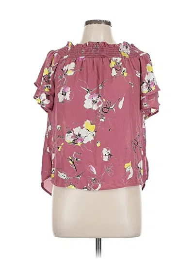 Pre-owned Allison Joy Short Sleeve Blouse In Pink