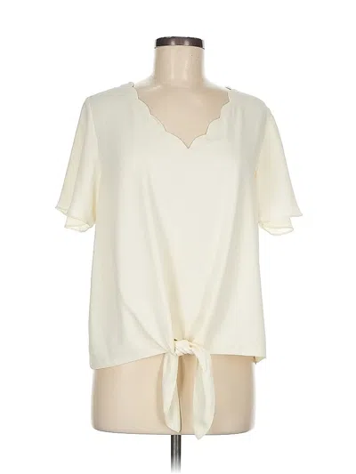 Pre-owned Allison Joy Short Sleeve Blouse In White