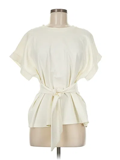Pre-owned Allison Joy Short Sleeve Blouse In White