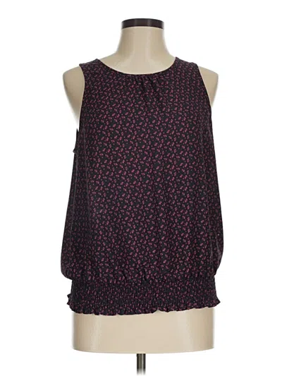 Pre-owned Allison Joy Sleeveless Blouse In Burgundy
