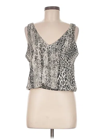 Pre-owned Allison Joy Sleeveless Top Silver Plunge Neckline Tops