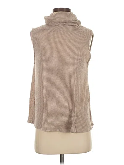 Pre-owned Allison Joy Sleeveless Turtleneck In Tan