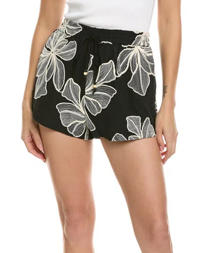 Allison Kendra Linen-blend Short In Black