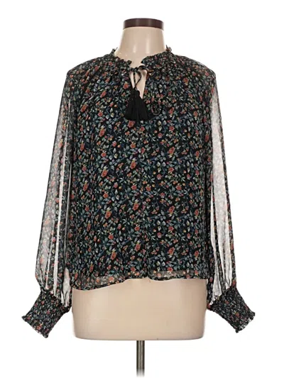 Pre-owned Allison Long Sleeve Blouse In Black