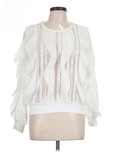 Pre-owned Allison Long Sleeve Blouse In Ivory
