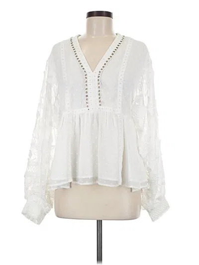 Pre-owned Allison Long Sleeve Blouse In Ivory