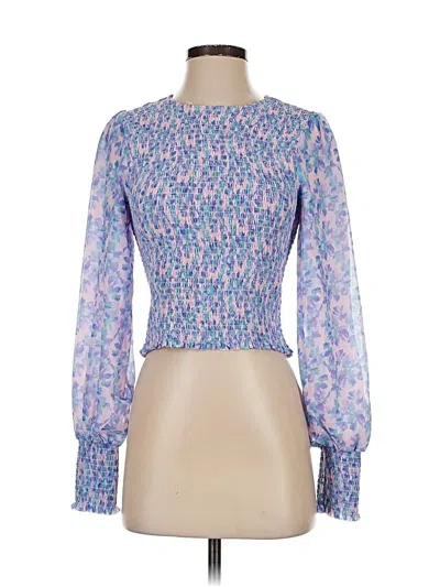 Pre-owned Allison Long Sleeve Blouse In Purple