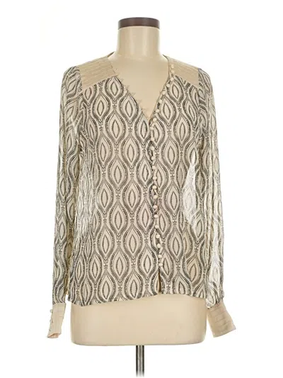 Pre-owned Allison Long Sleeve Blouse In Silver