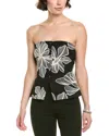 Allison Marissa Linen-blend Top In Black