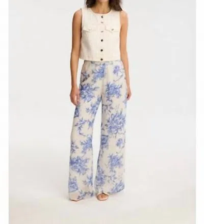 Allison Meli Wide Leg Pants In Blue Floral In Multi