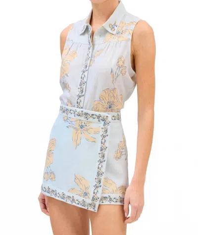 Allison New York Addison Tank Top In Pale Blue Floral In Multi