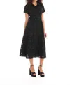 Allison New York Aiden Eyelet Midi Dress In Black In Black