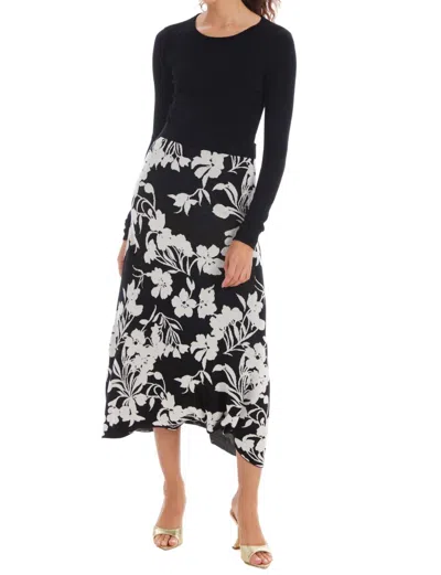 Allison New York Alyssa Skirt In Shadow Floral In Black