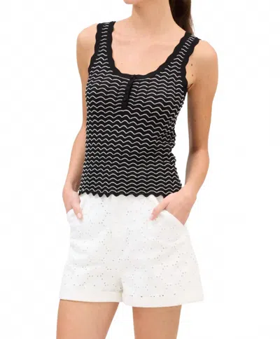 Allison New York Arielle Knit Tank In Black/ivory
