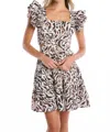 Allison New York Augusta Mini Dress In Brown Zebra In Multi