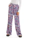 Allison New York Ava Satin Pants In Floral Scarf In Multi