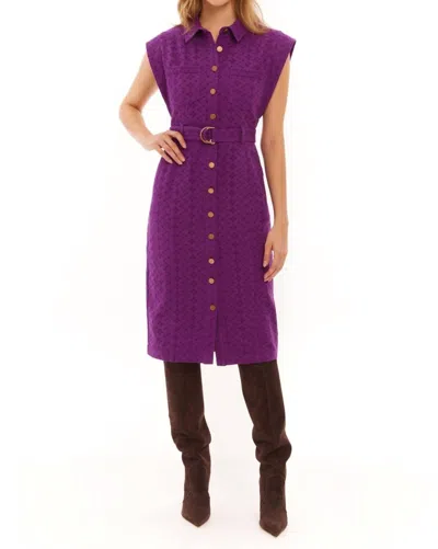 Allison New York Avril Eyelet Twill Dress In Eggplant
