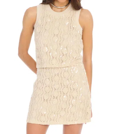 Allison New York Beaded Dawn Mini Skirt In Sand In Neutral