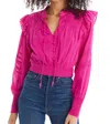 Allison New York Beaded Demi Top In Fuchsia In Pink