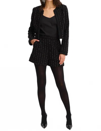 Allison New York Beaded Millie Shorts In Black In Multi