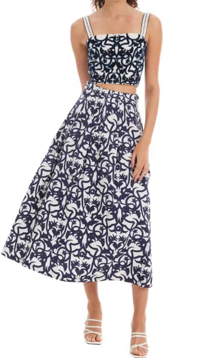 Allison New York Beaded Tyra Crop Top In Damask