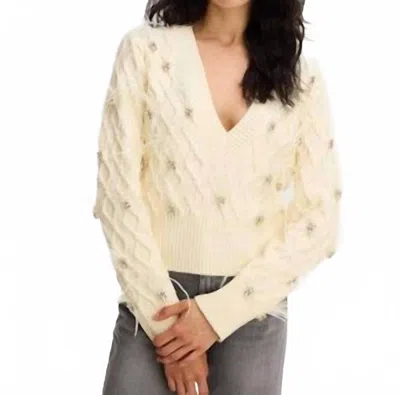 Allison New York Briar V-neck Sweater In Ivory In Neutral
