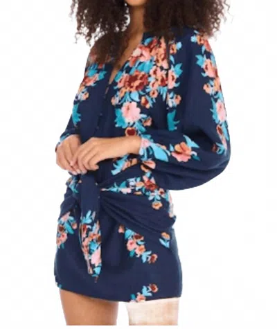 Allison New York Briella Floral Print Blouse In Navy In Blue