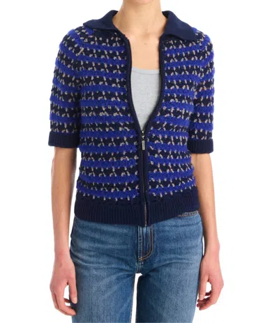 Allison New York Carlyle Zip Up Sweater In Blue/black